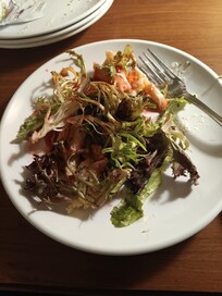 Managers Reception with a full meal and two complimentary drinks. Chicken Alfredo with salad.