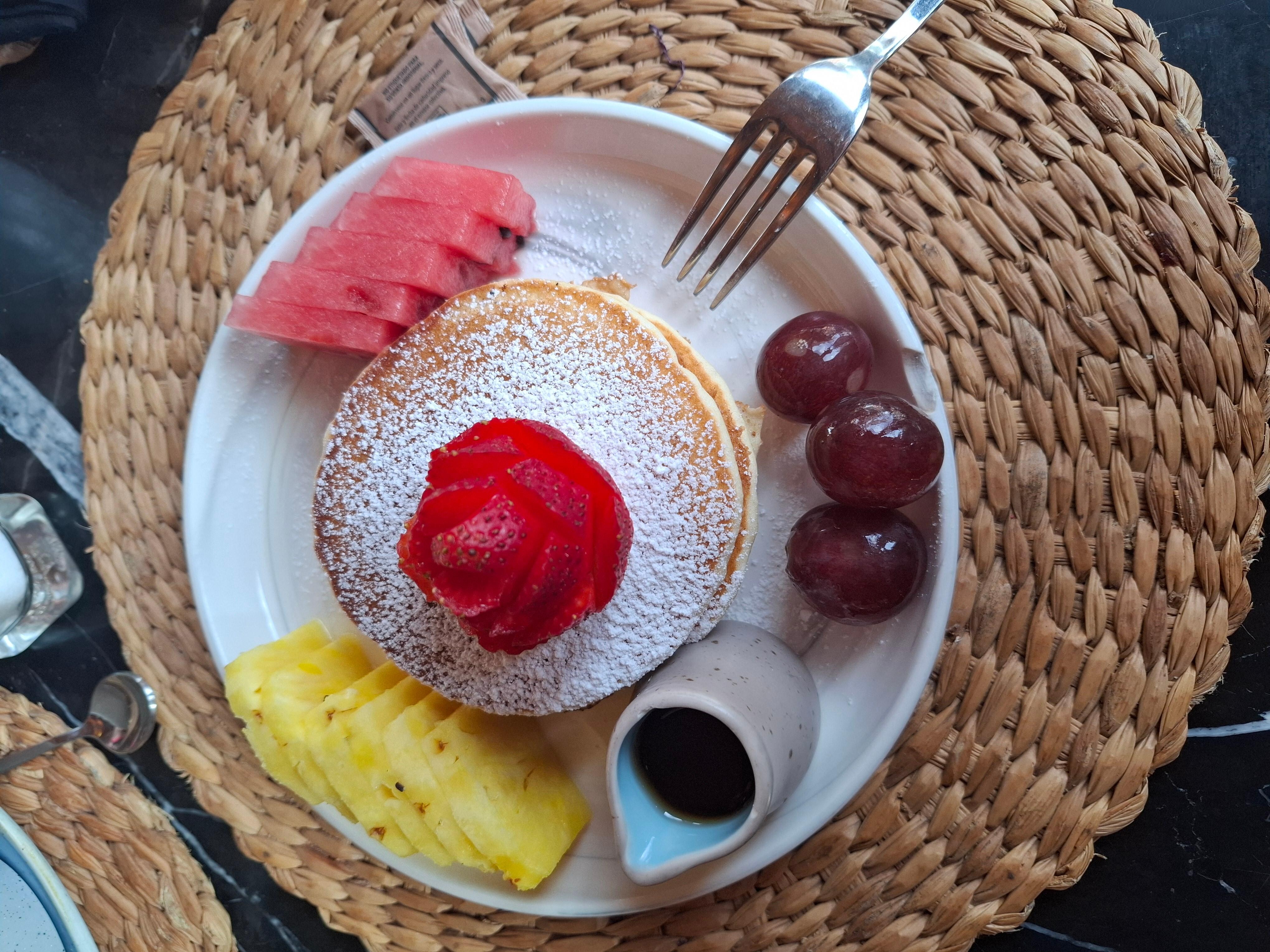 Hot cakes de desayuno Restaurante Ocean's Isla