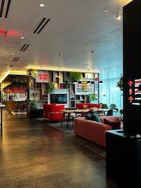 Here is a lounge area, bar and cafe.