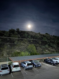 Watched the moonrise from our balcony.