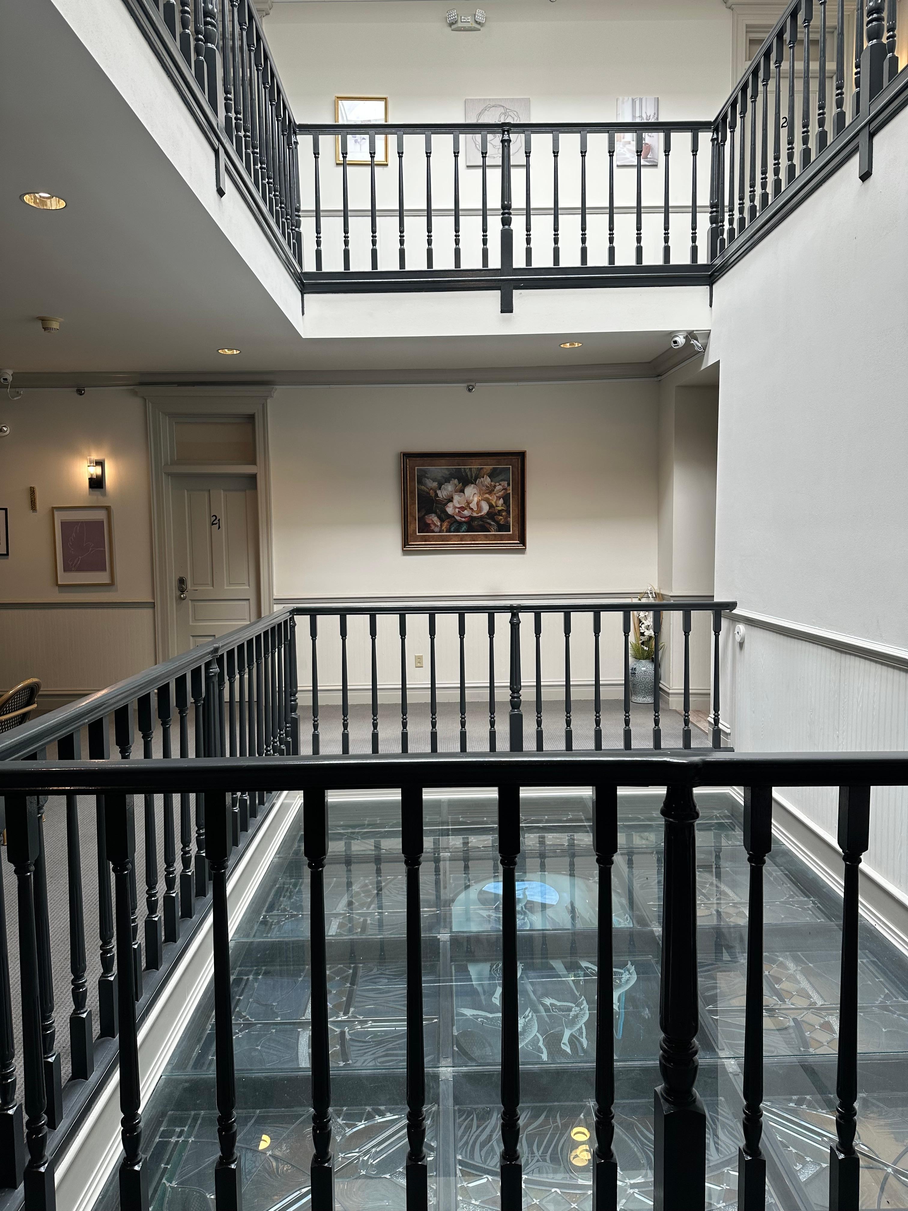 inbetween floors in the common area 