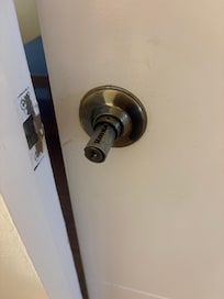 missing doorknob in bedroom