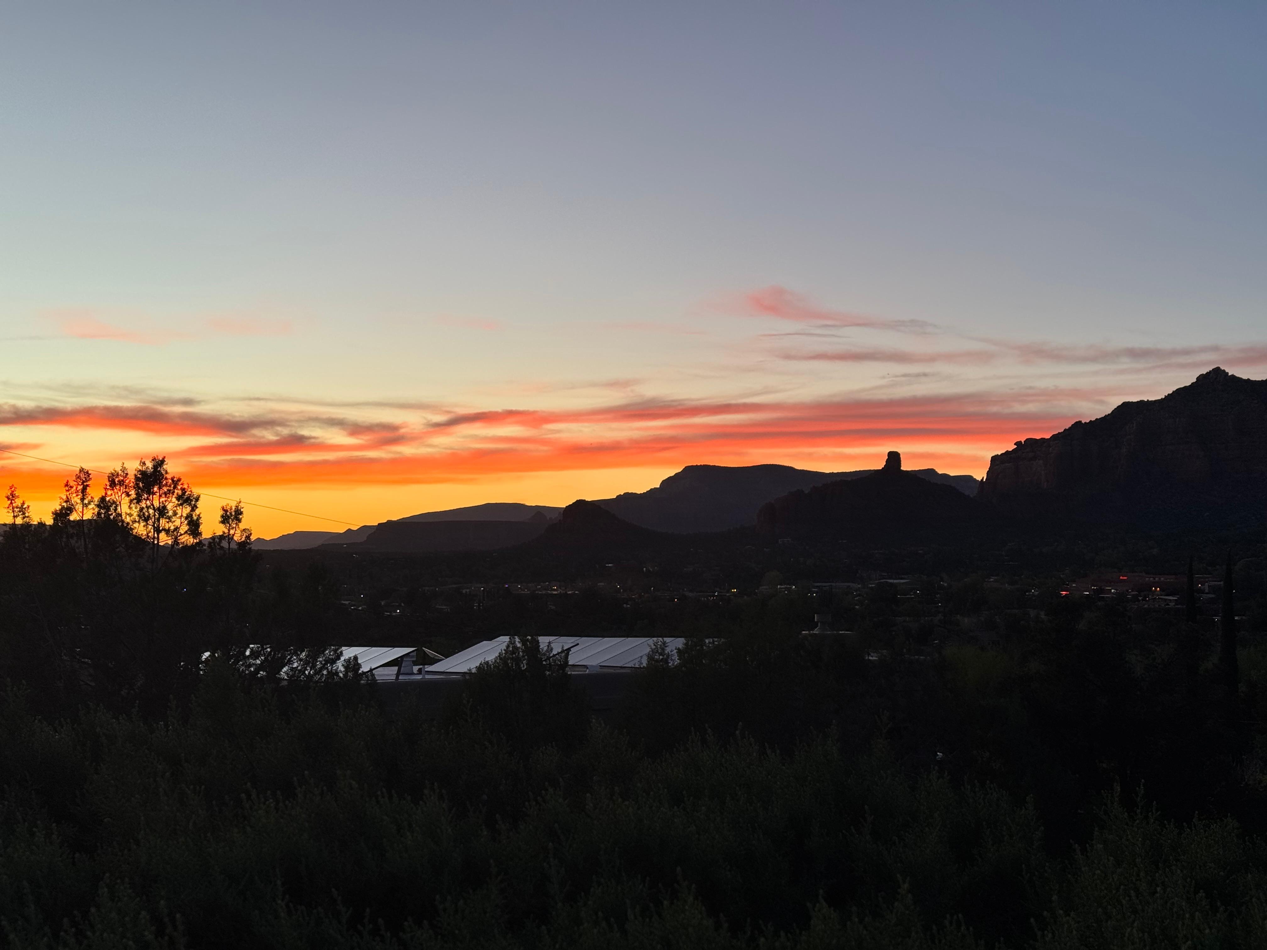 Balcony view at sunset
