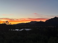Balcony view at sunset