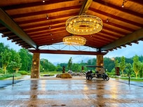 Beautiful view outside the main entrance to the resort.