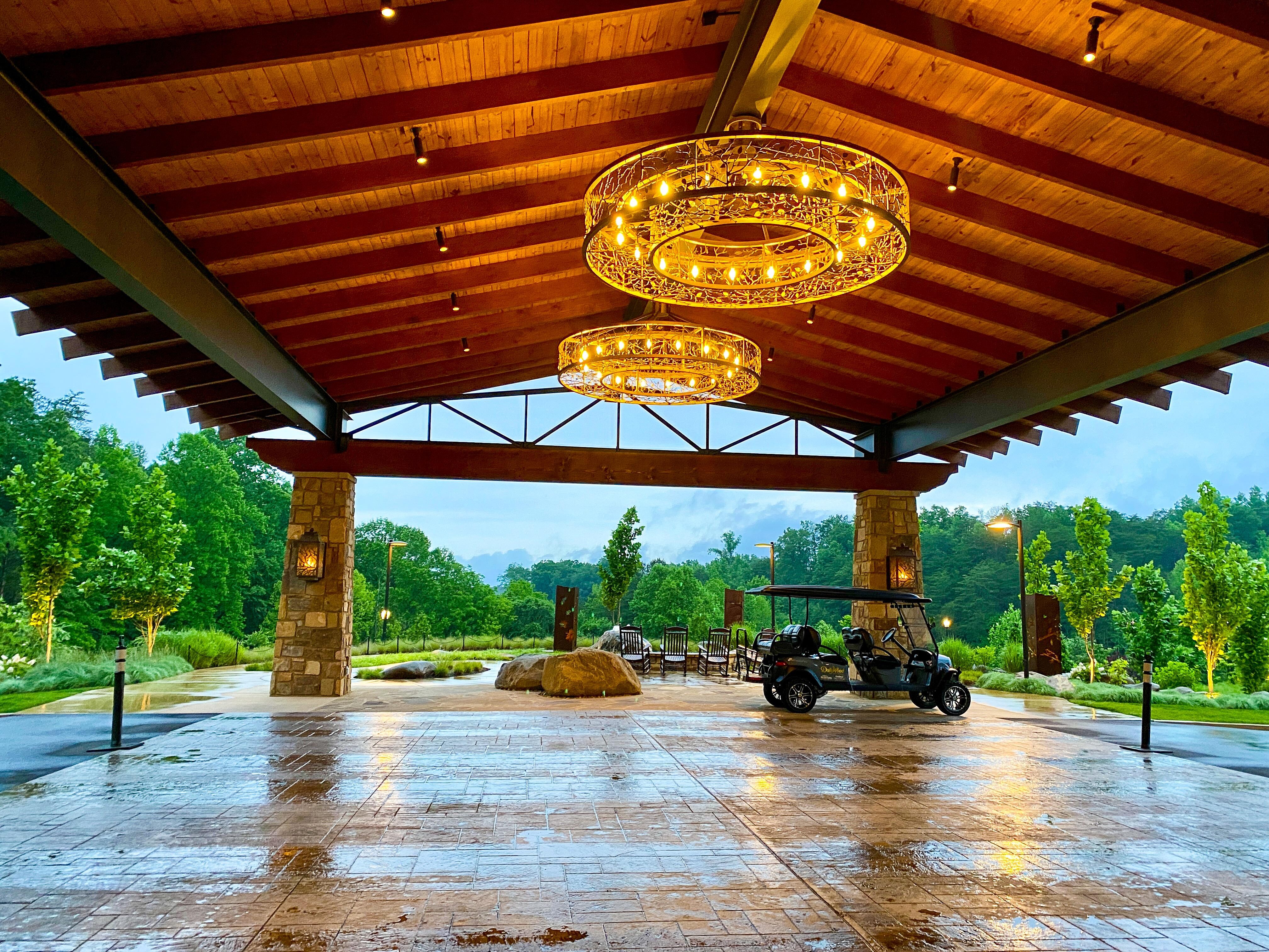 Beautiful view outside the main entrance to the resort.