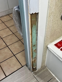 moulding missed; exposing rotted wood