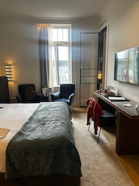 Spacious interior with lots of usb outlets and cozy bedding.