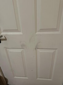 Footprints on door