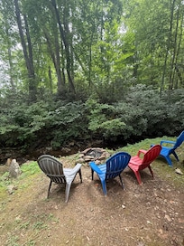 Brook out back, perfect for nightly fires early morning coffee