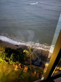 From the balcony looking down into the ocean