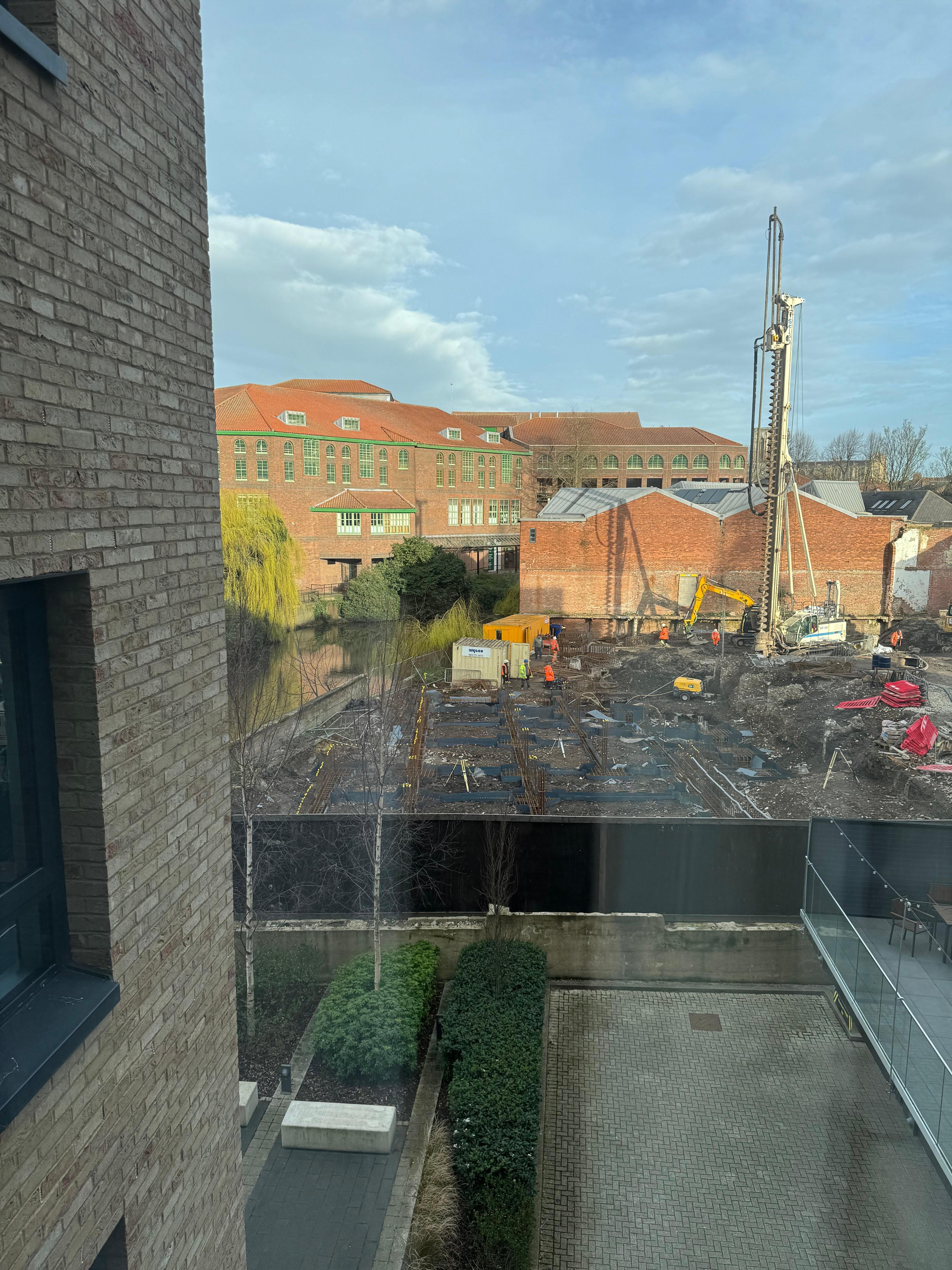 Aussicht auf die Baustelle 