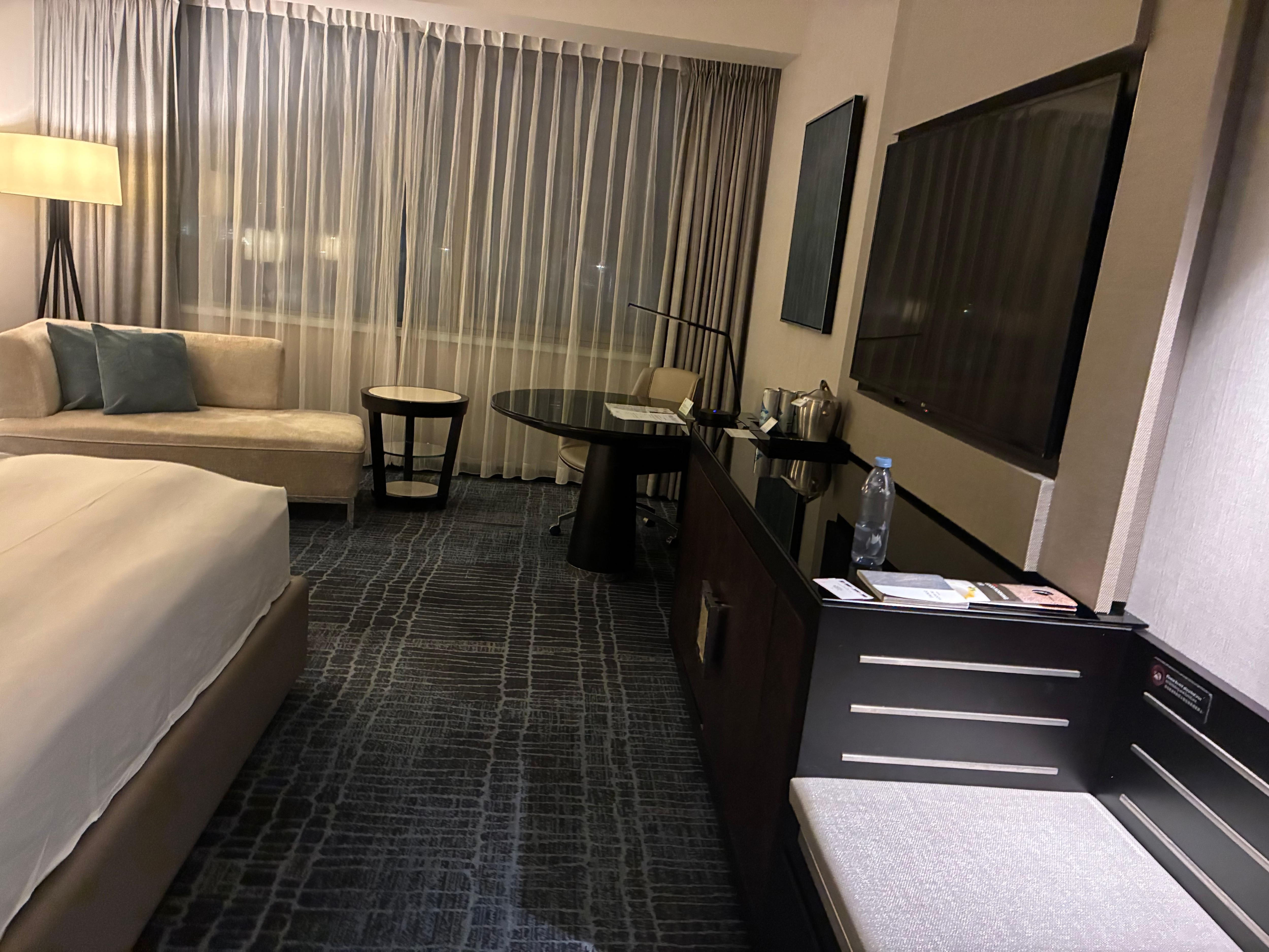 Plenty of space, bar fridge, kettle, safe & wardrobes