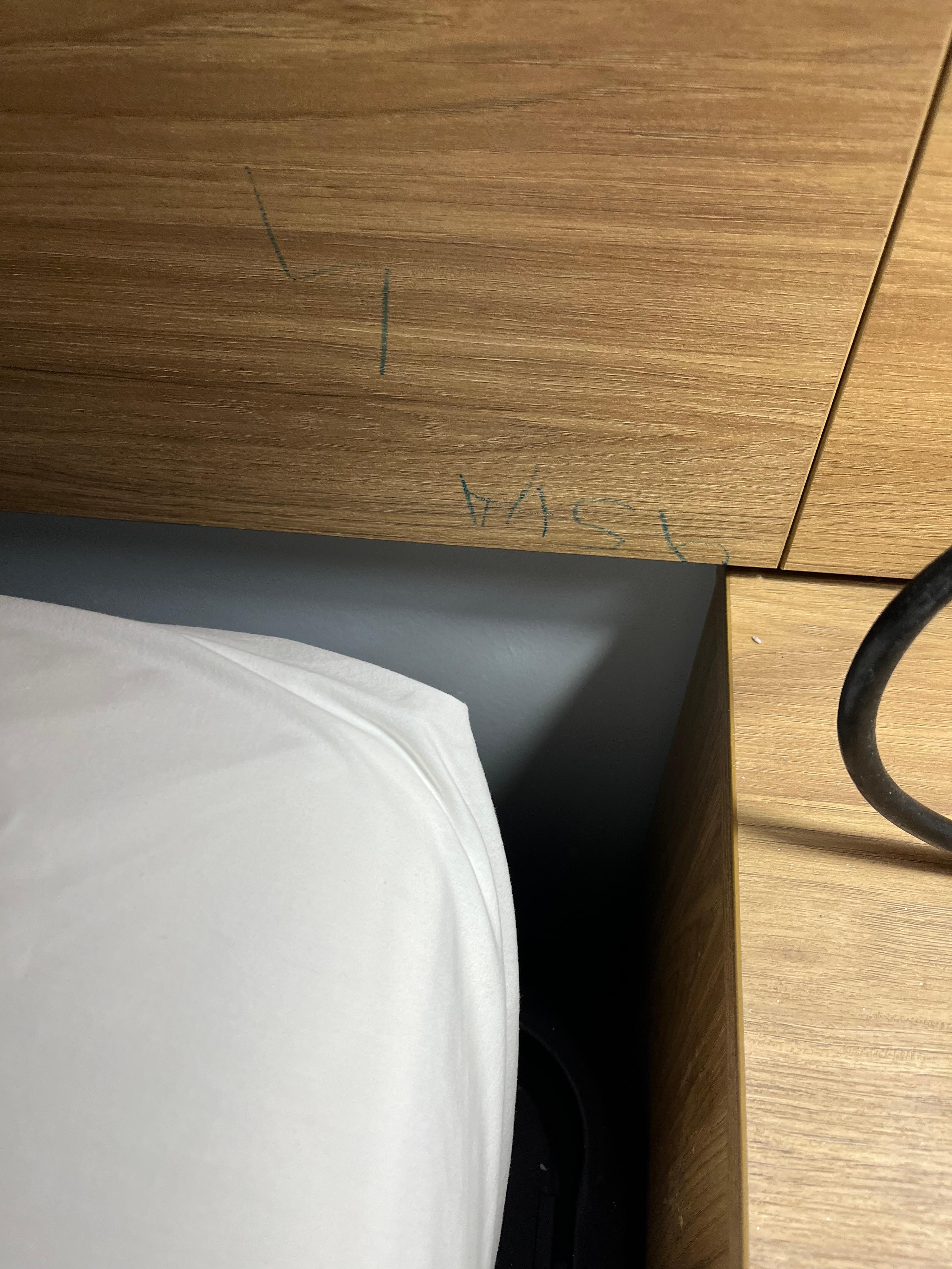 Crayon/marker and other markings on items