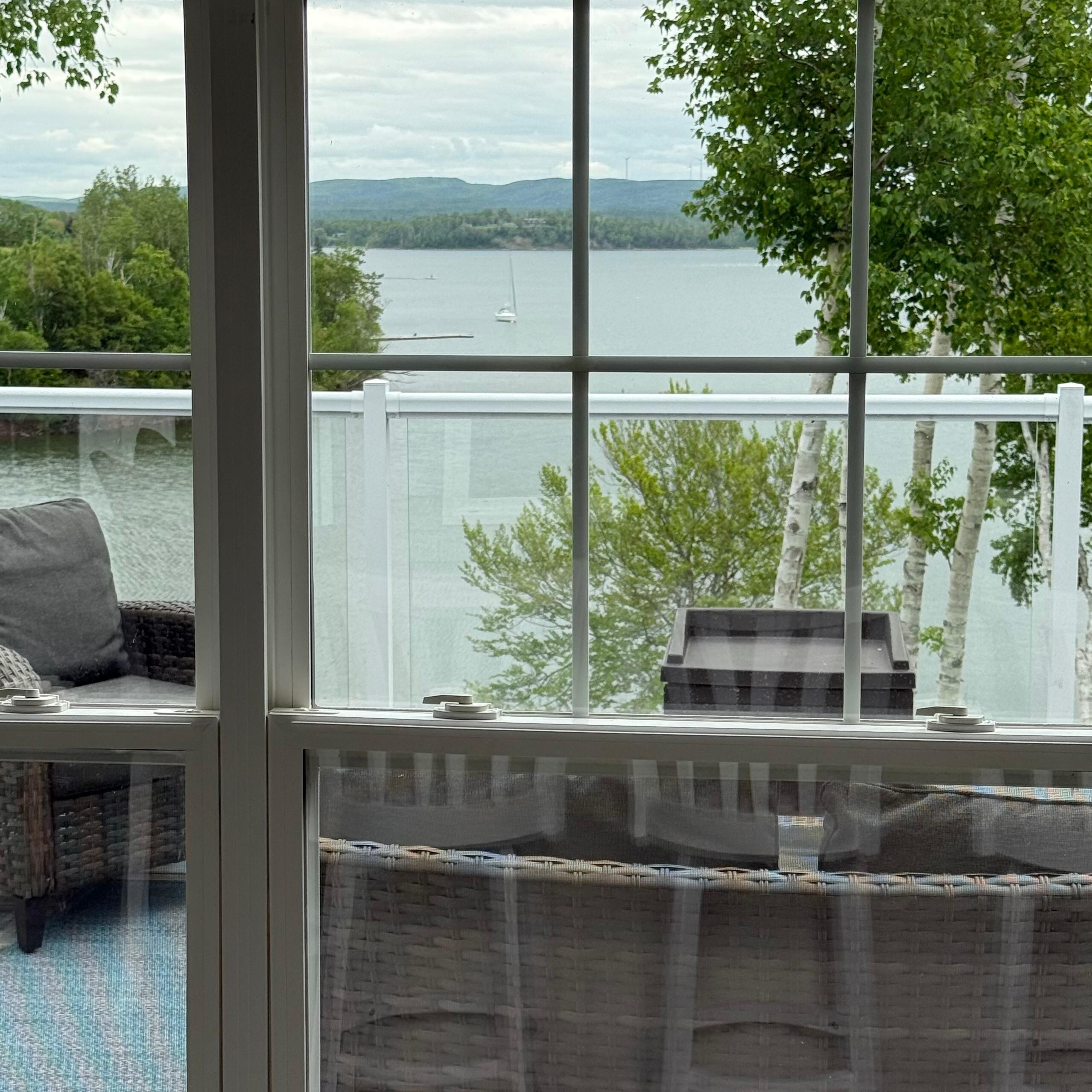 View from the kitchen, which is spacious and welcoming itself. 