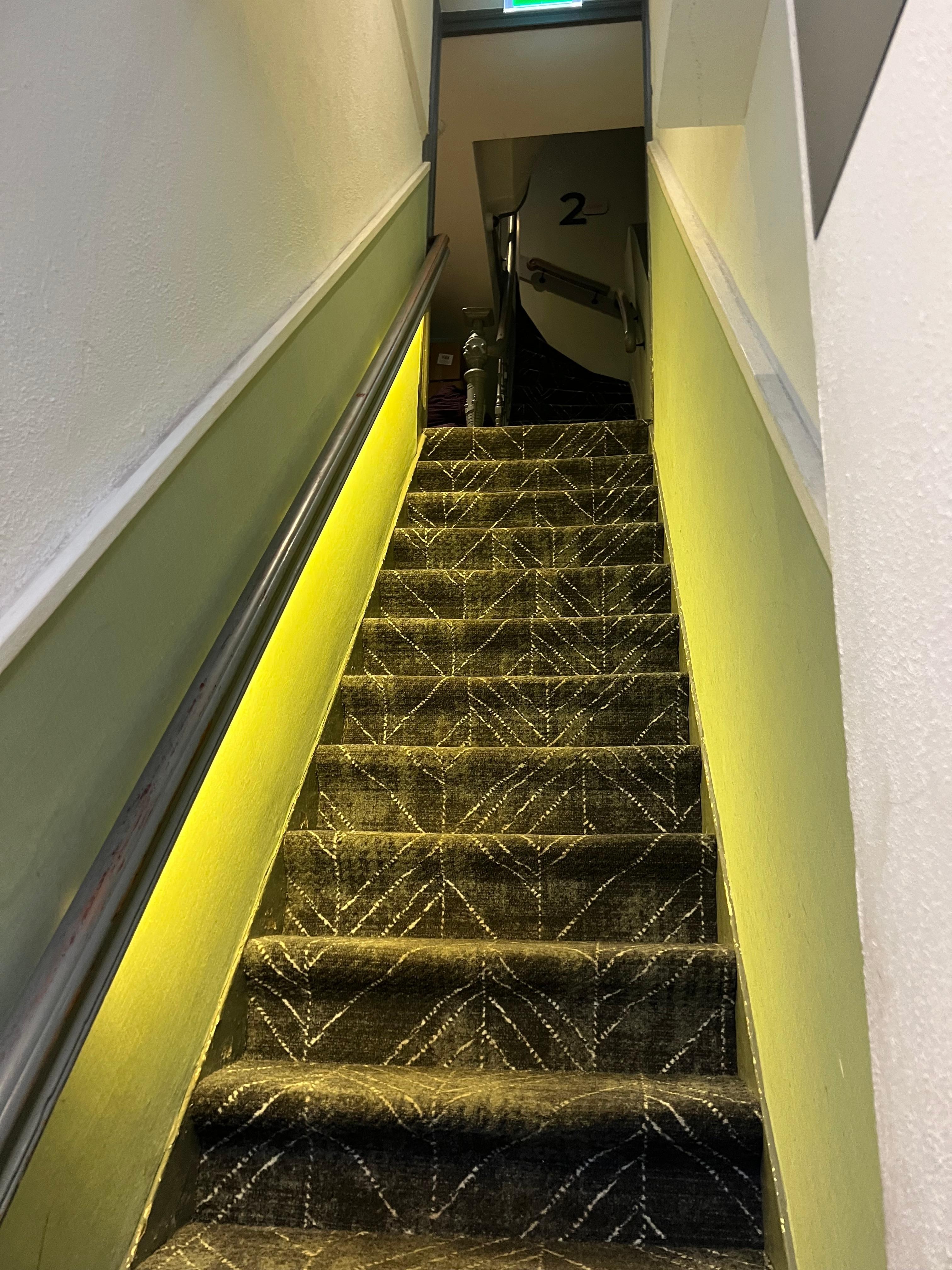 Stairs from street to reception