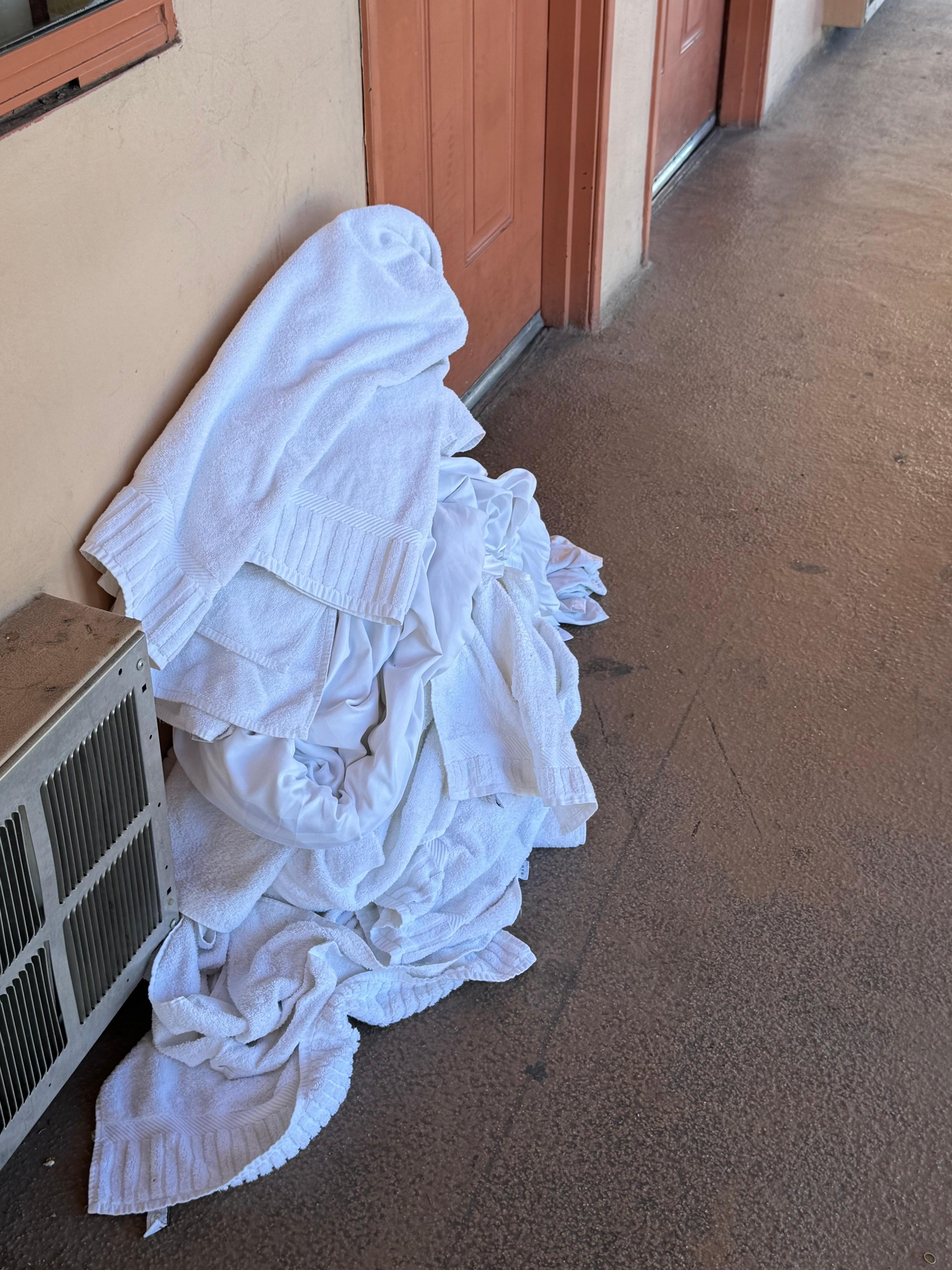 After they cleaned my room after 6 days, they left this outside all day.