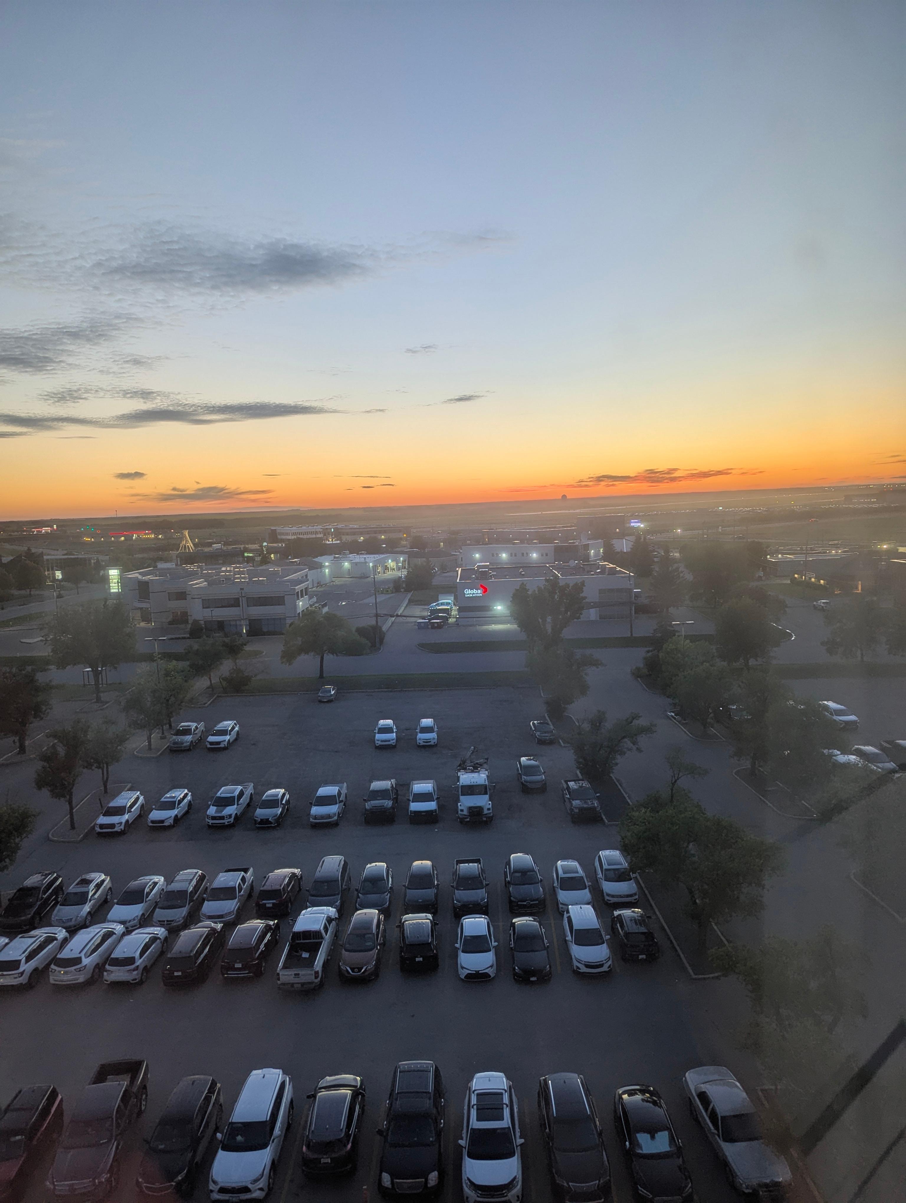 Beautiful sunsets but dirty windows.