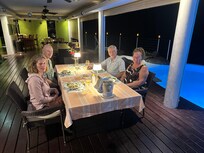 Dinner poolside - amazing dishes prepared by Ondine.