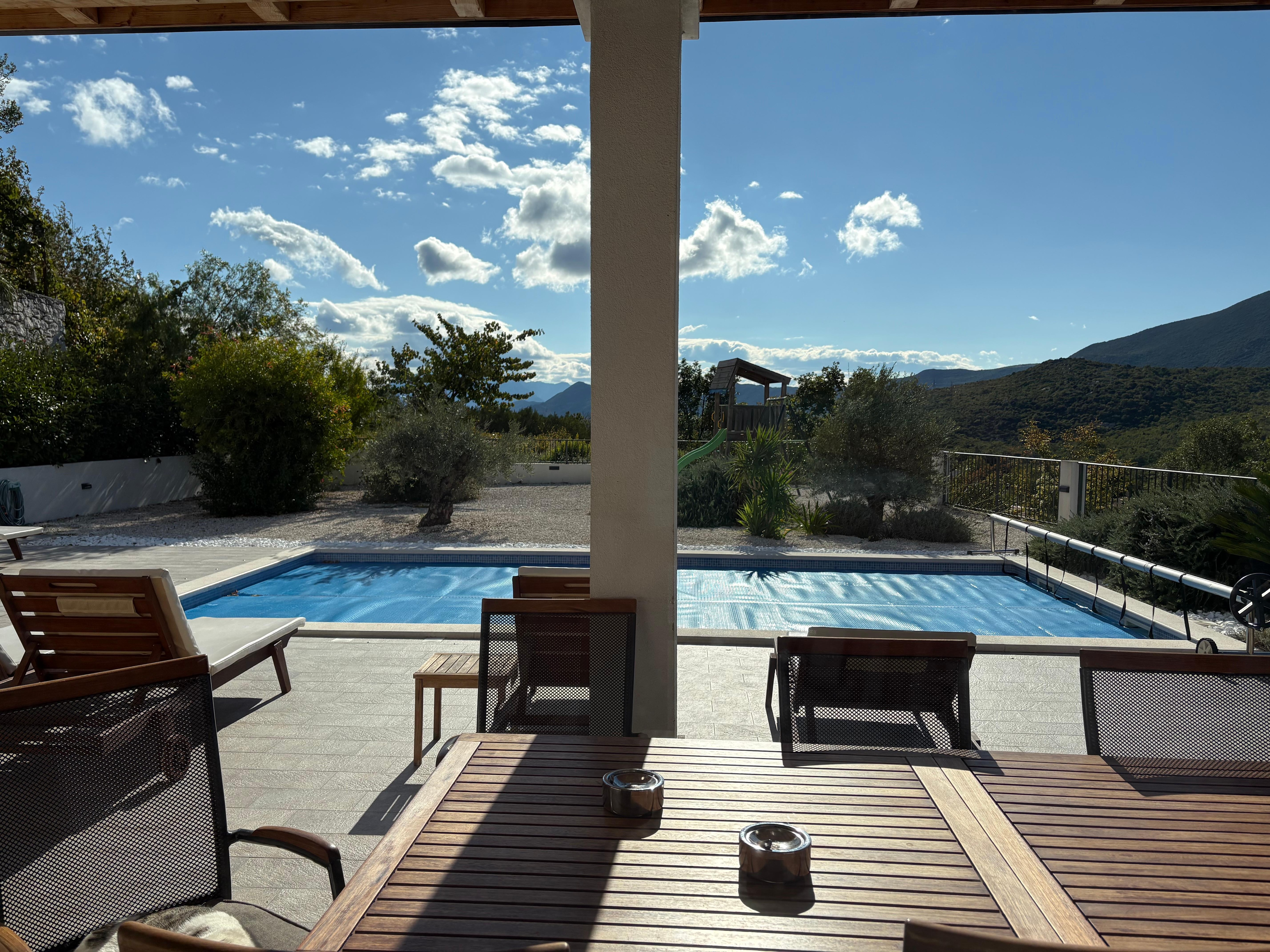 View of the villa pool 