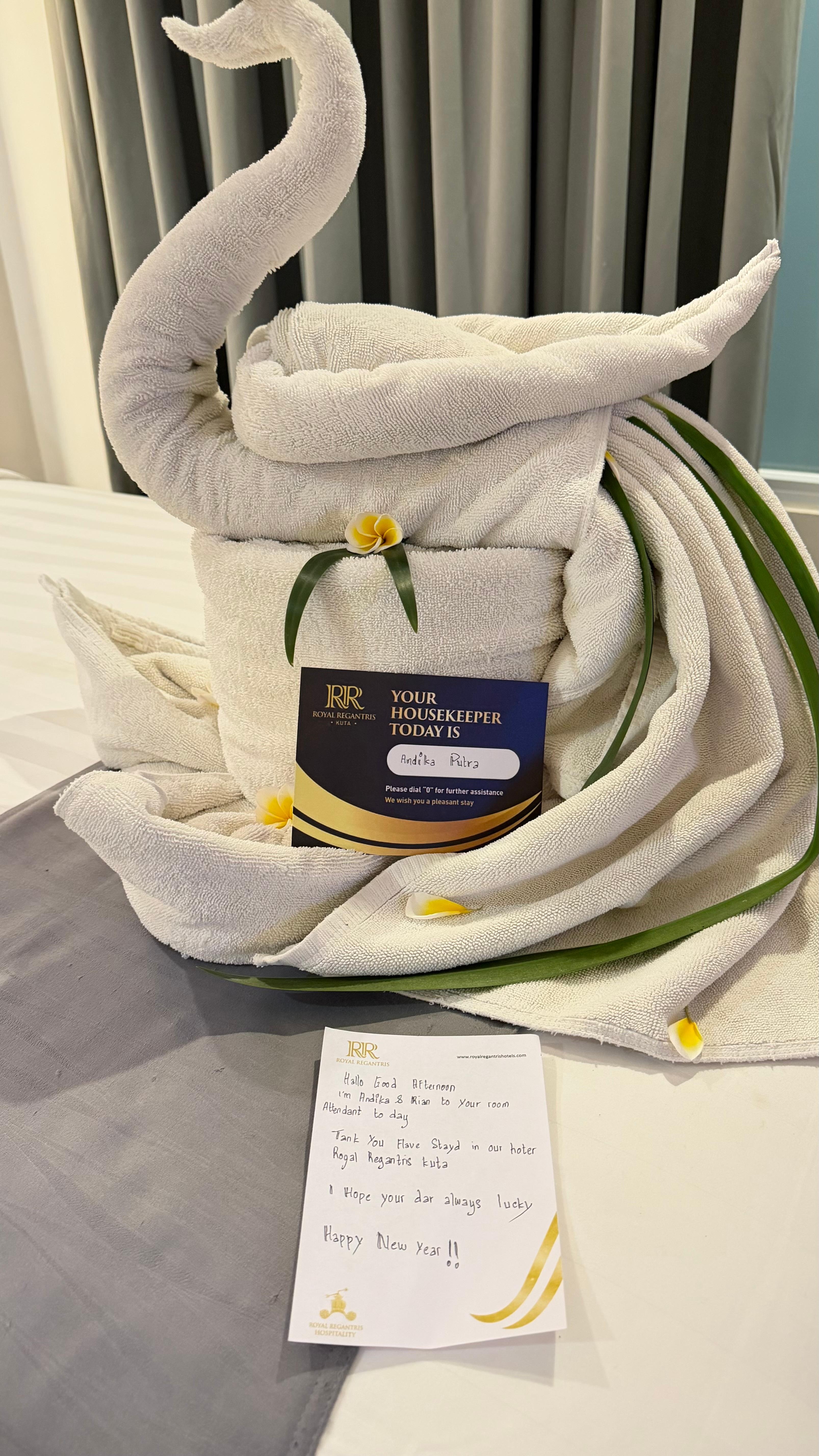 It warned my heart receiving a lovely message from the one who cleaned my room 