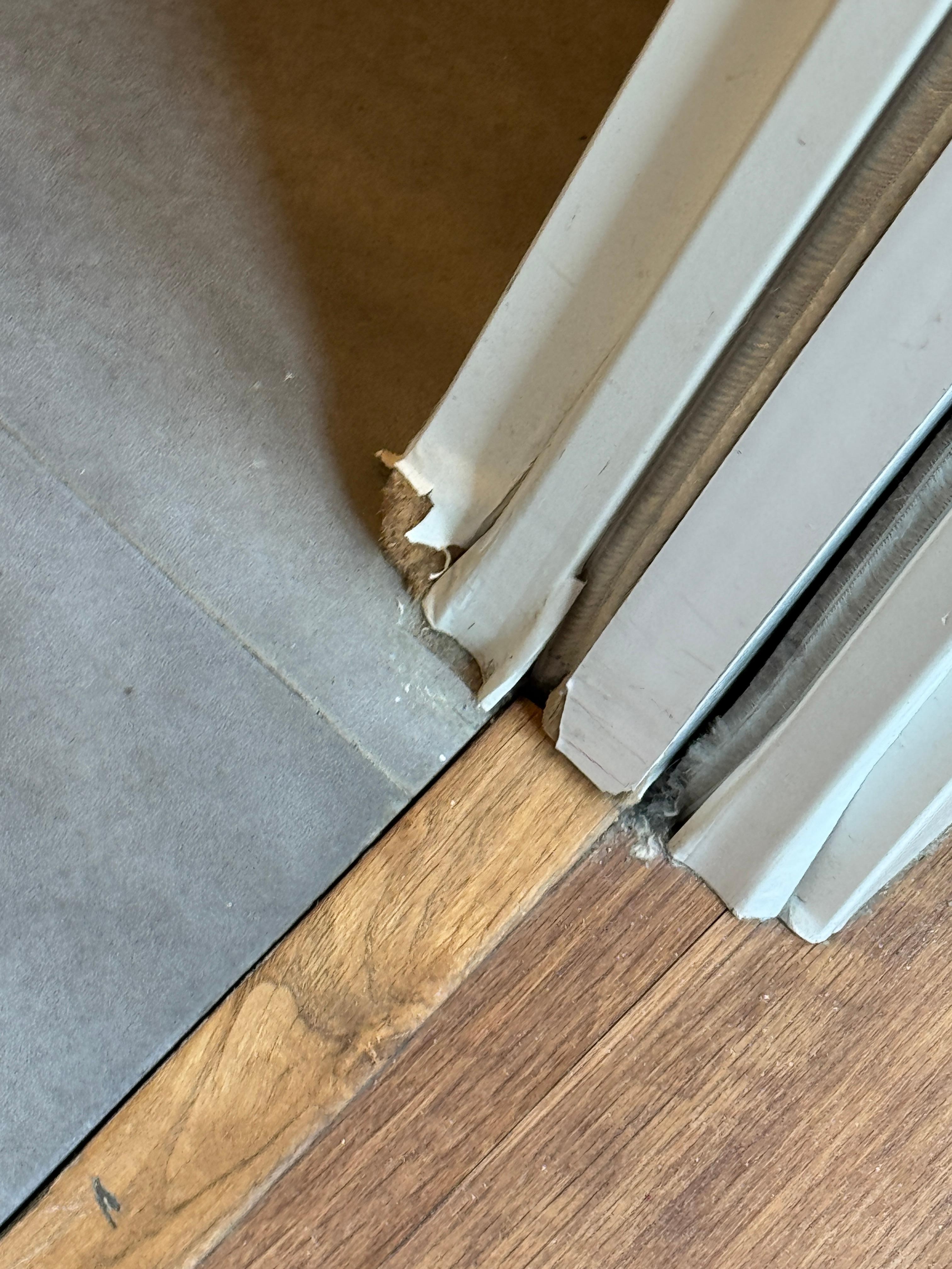 Wasserschaden Türrahmen zum Badezimmer 