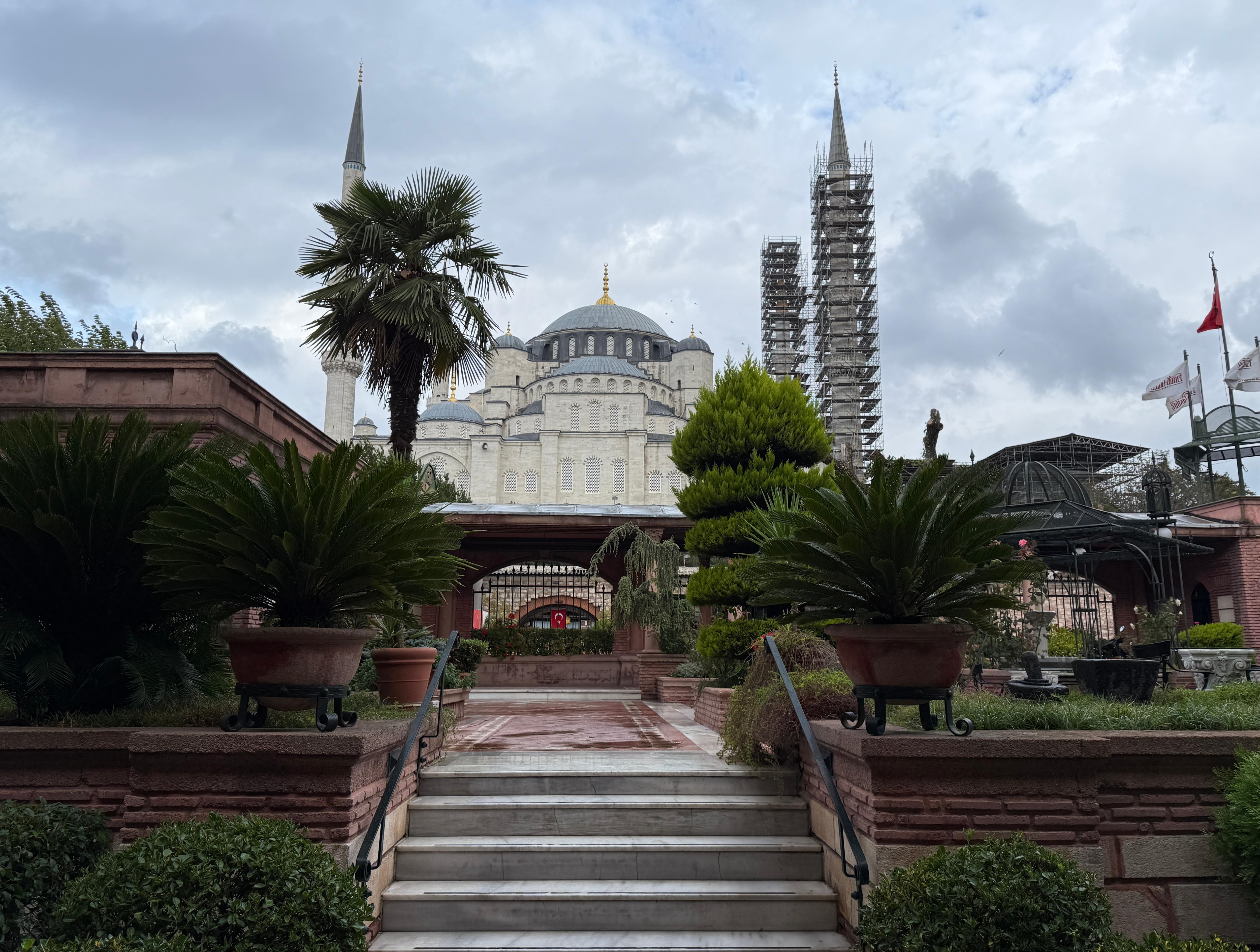 View of the Blue Mosque from inside Sultahnamet Palace