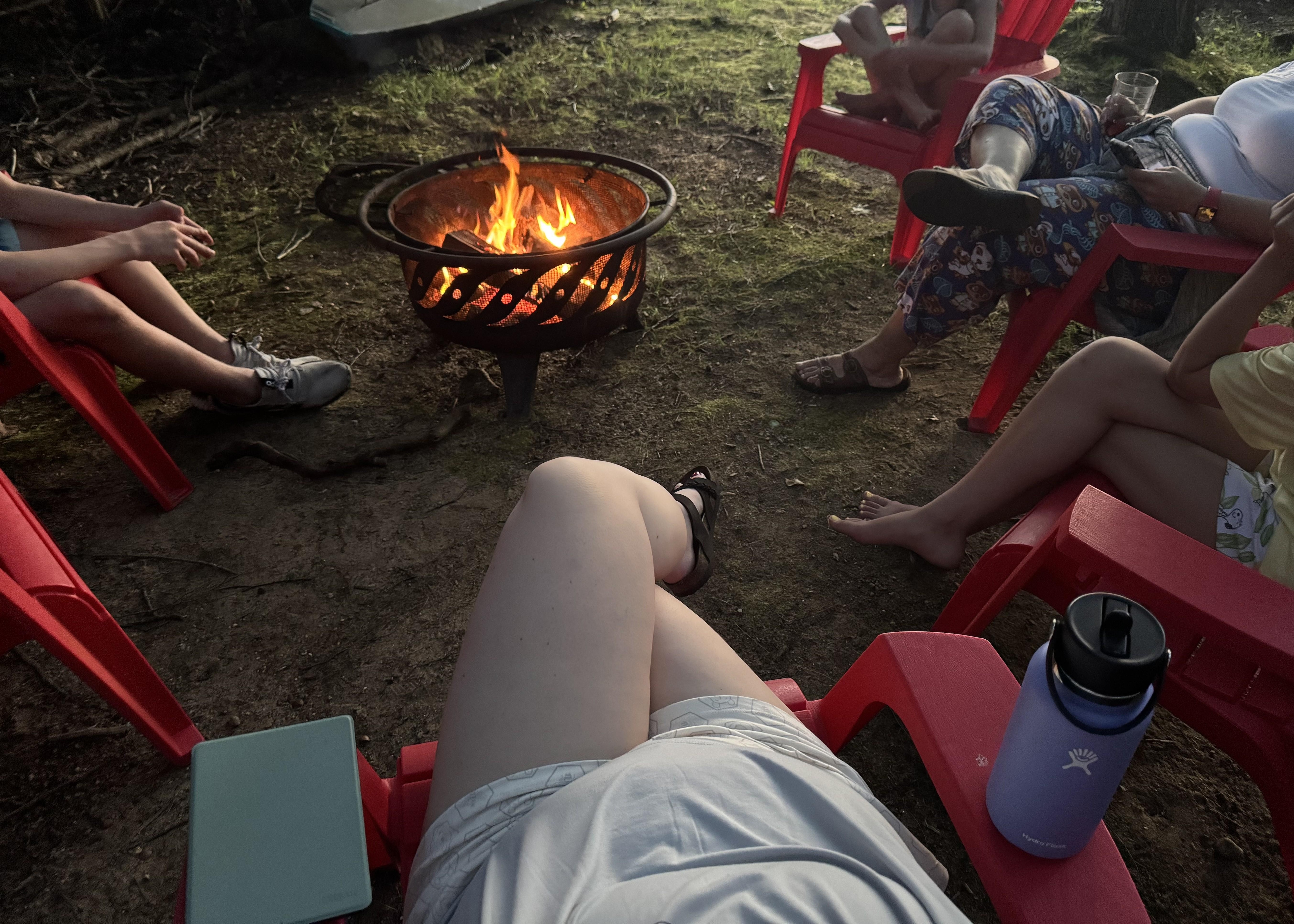 Relaxing around the fire pit