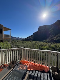 View from balcony. The south facing windows bring welcome warmth during the cooler months.