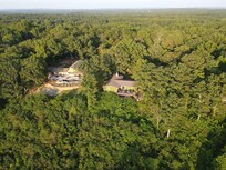 Drone shot of Talking Leaves during our stay