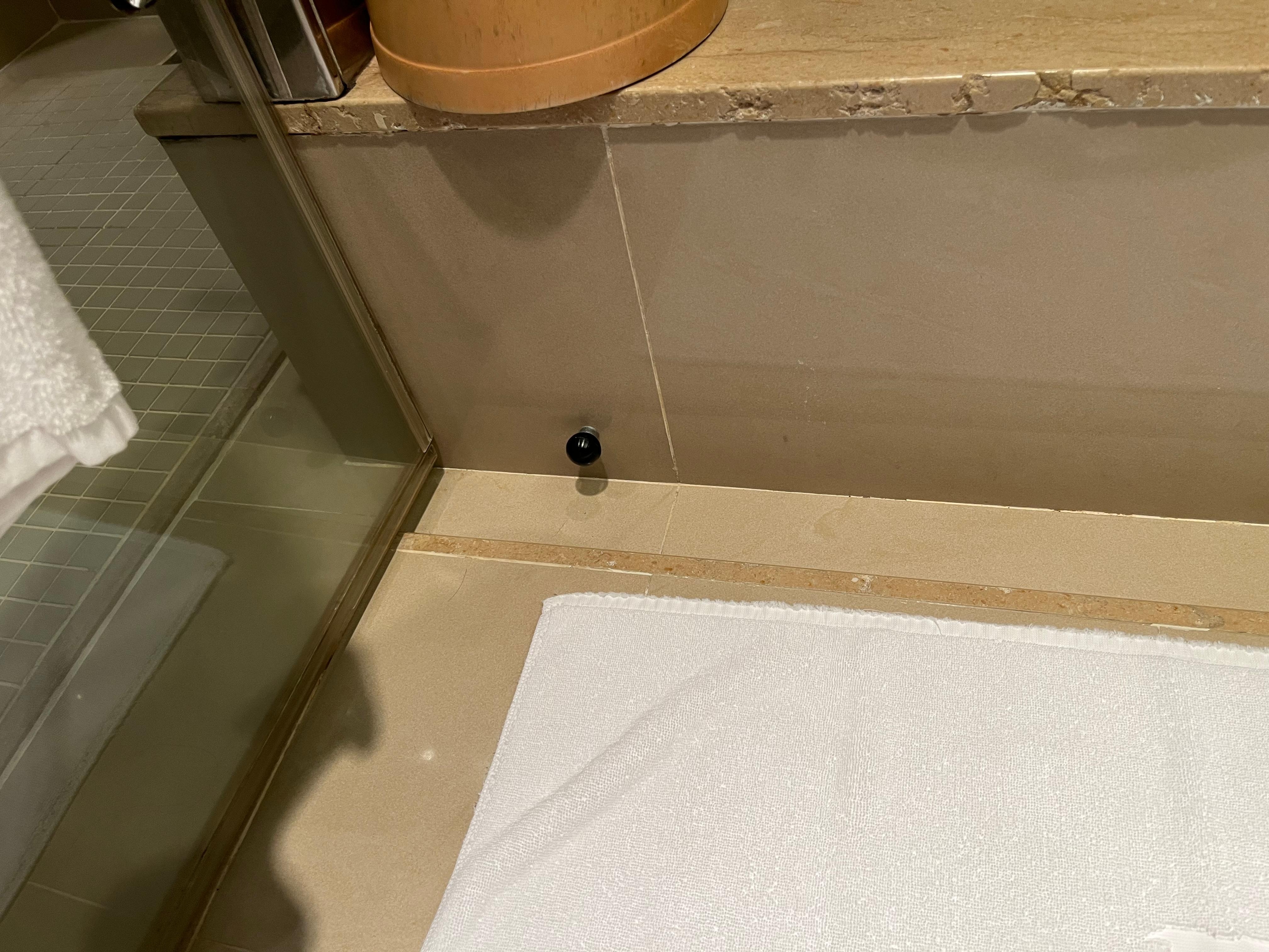 シャワー室から続く溝