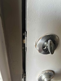 Broken lock on connecting room.