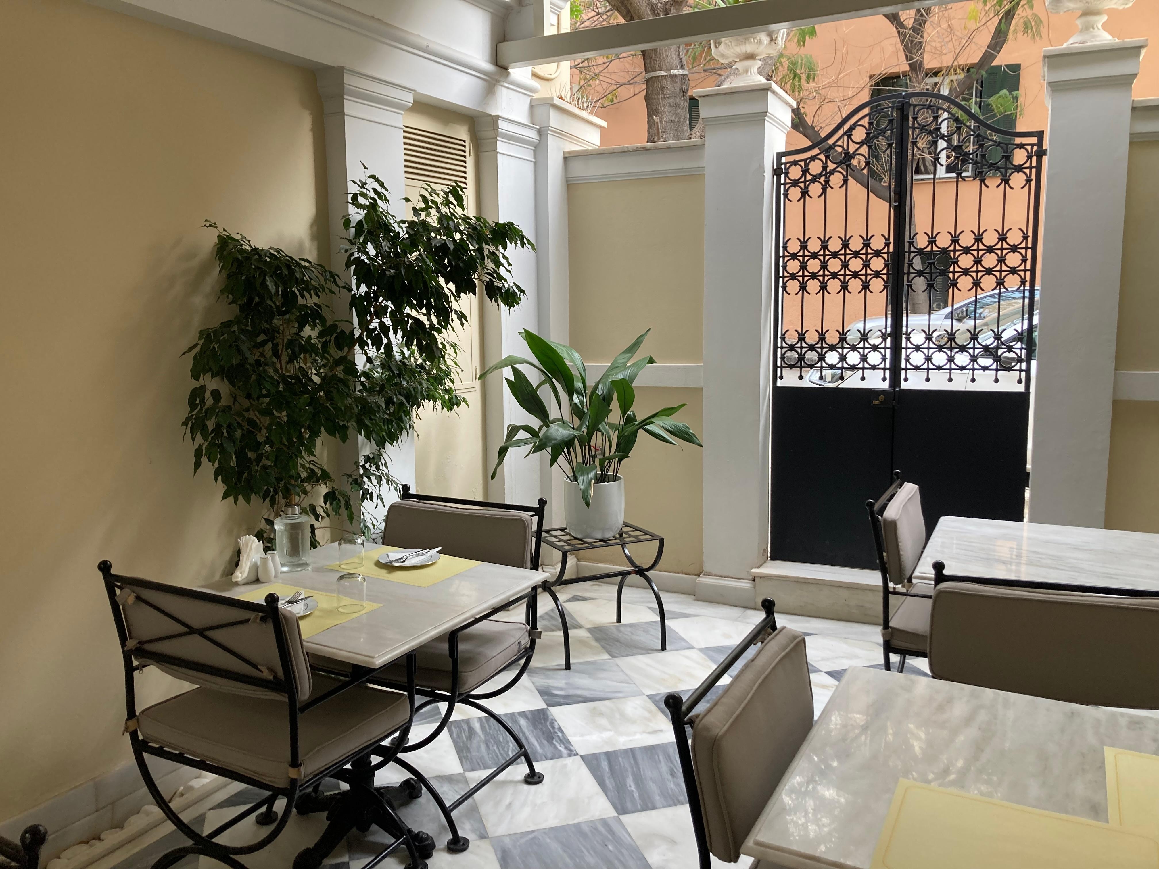 A view of the breakfast terrace