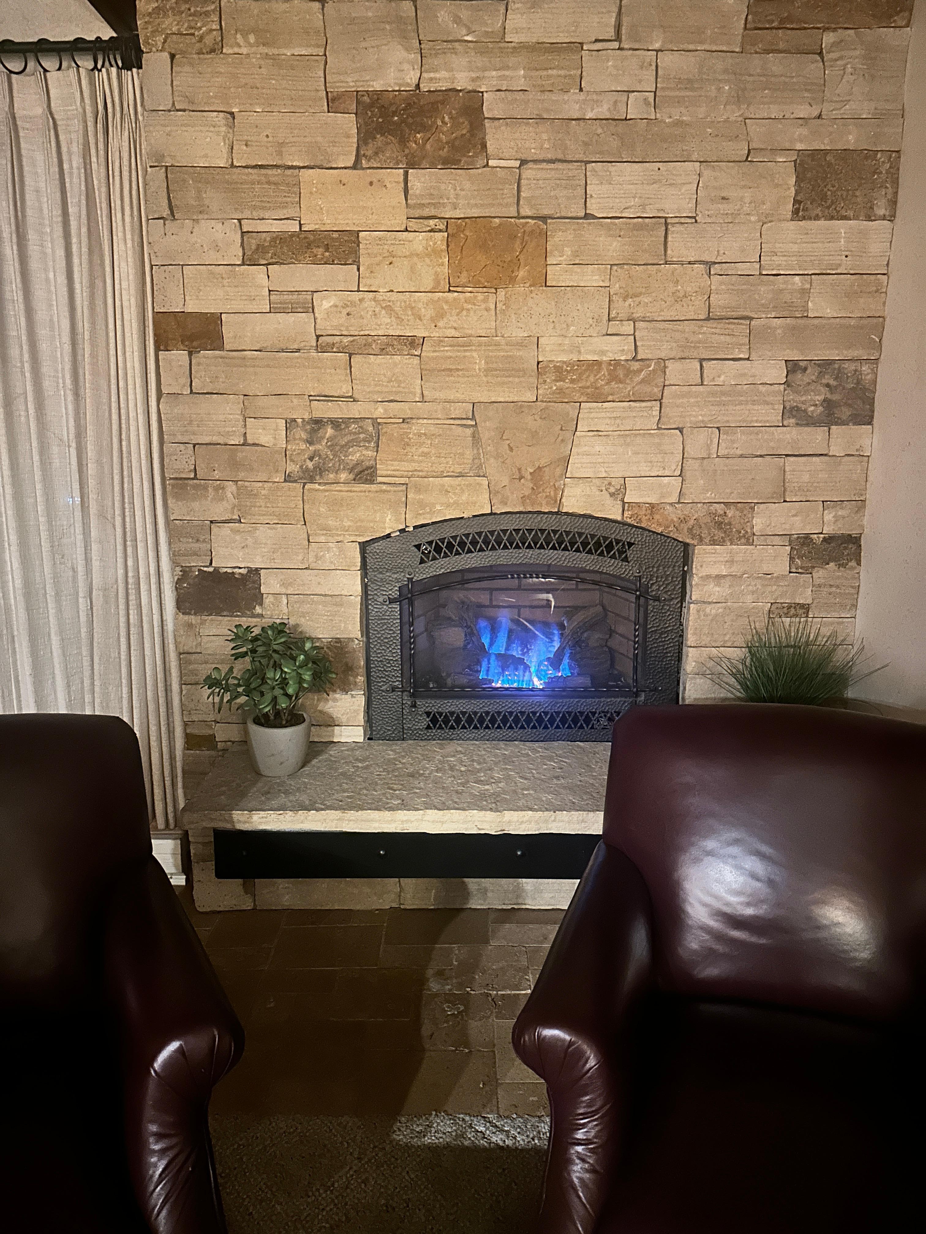Fireplace in the living room 