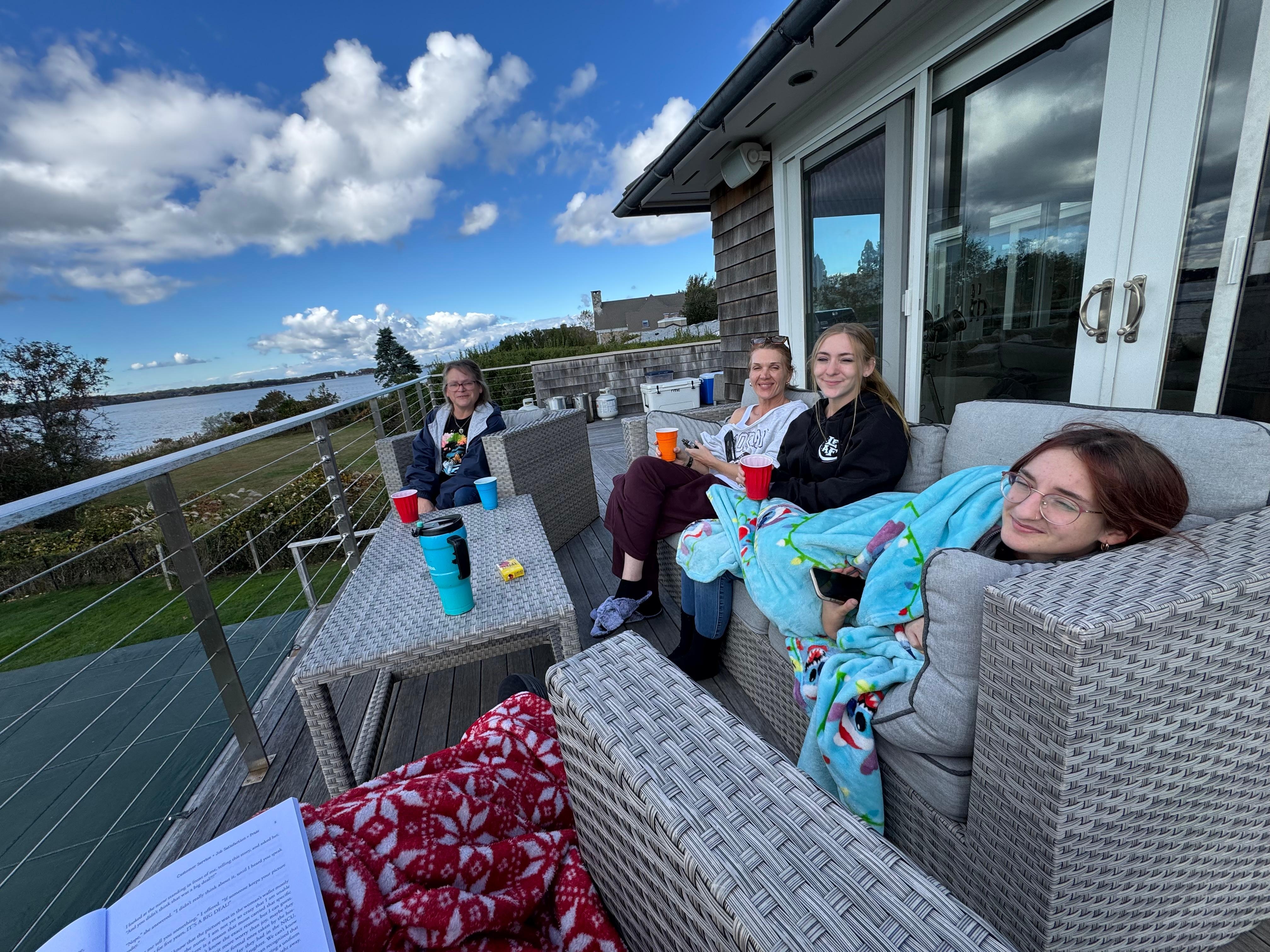 Comfy outdoor furniture to enjoy the breathtaking views. 