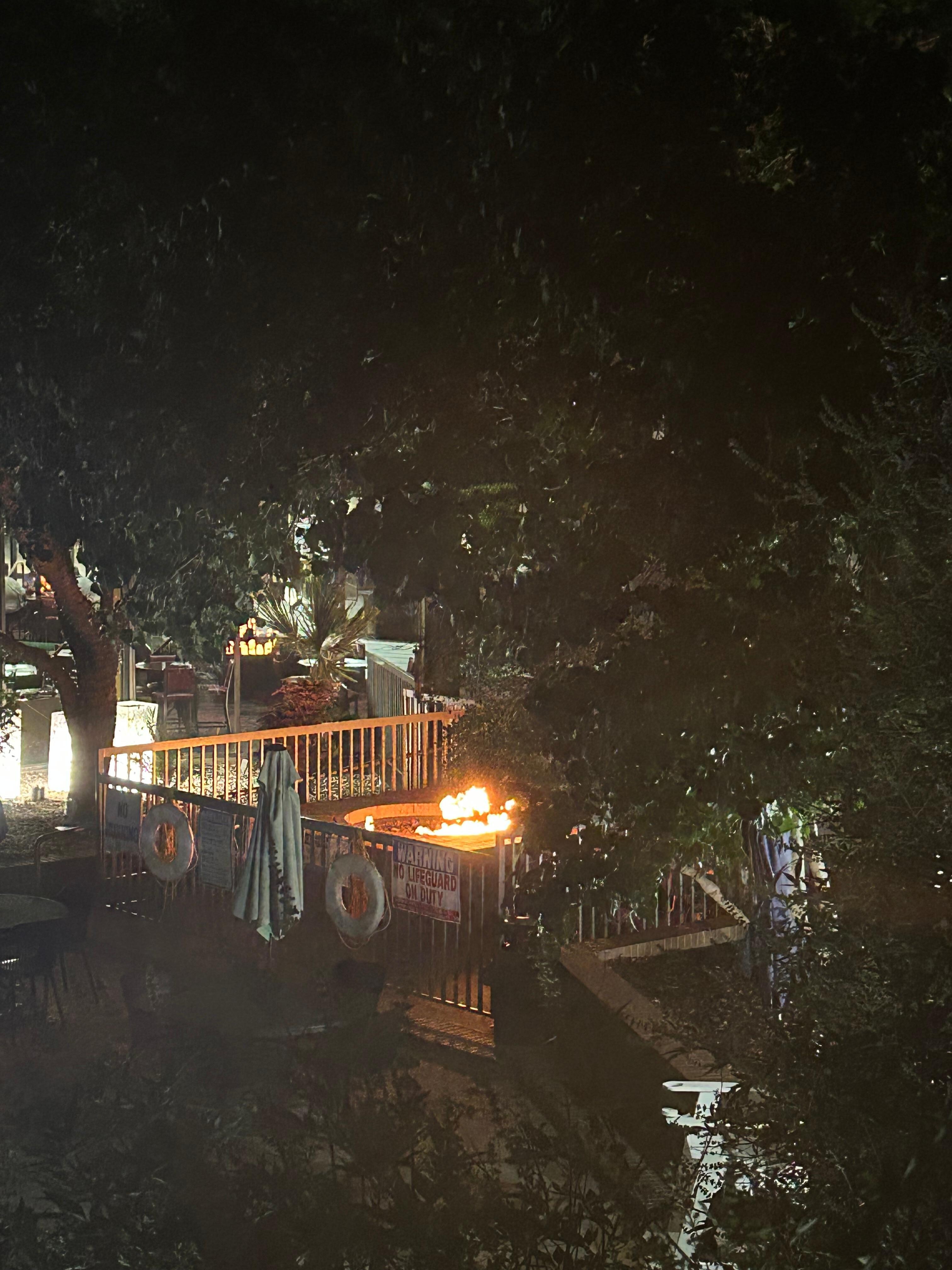 Nighttime view from the balcony. 