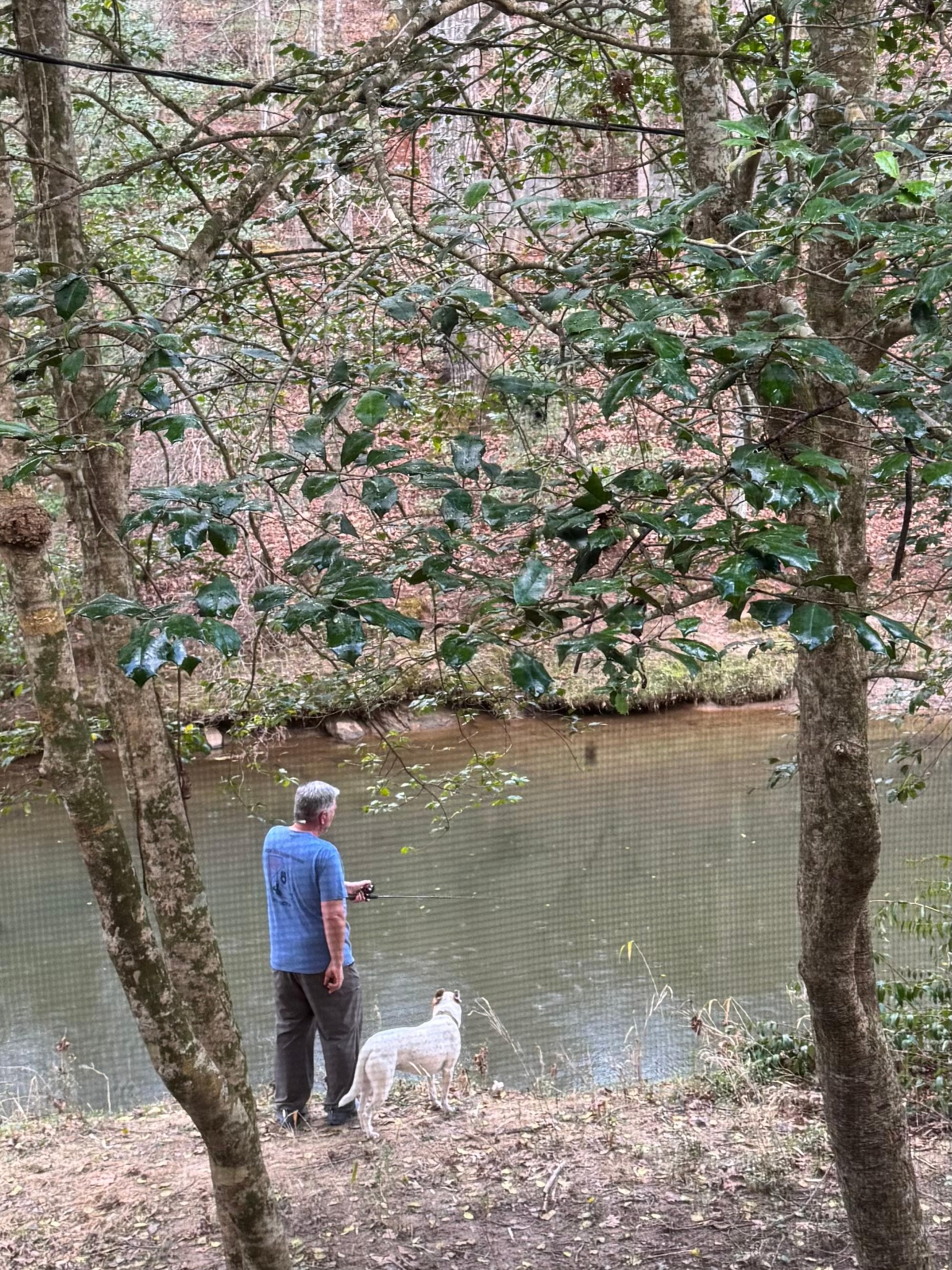 Fishing in the creek.