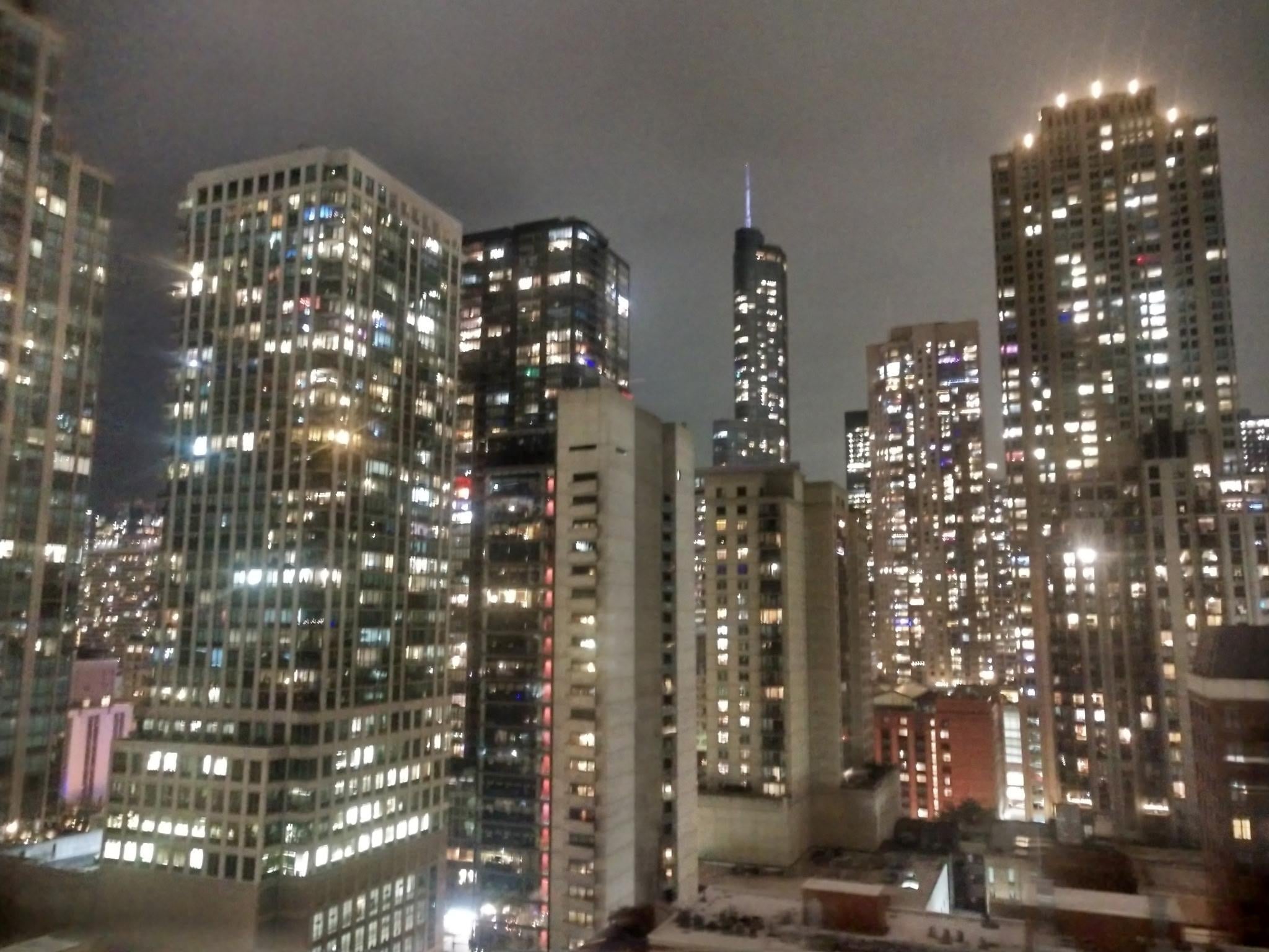 The view from our balcony.  Too bad the Trump hotel had to be in it, though.