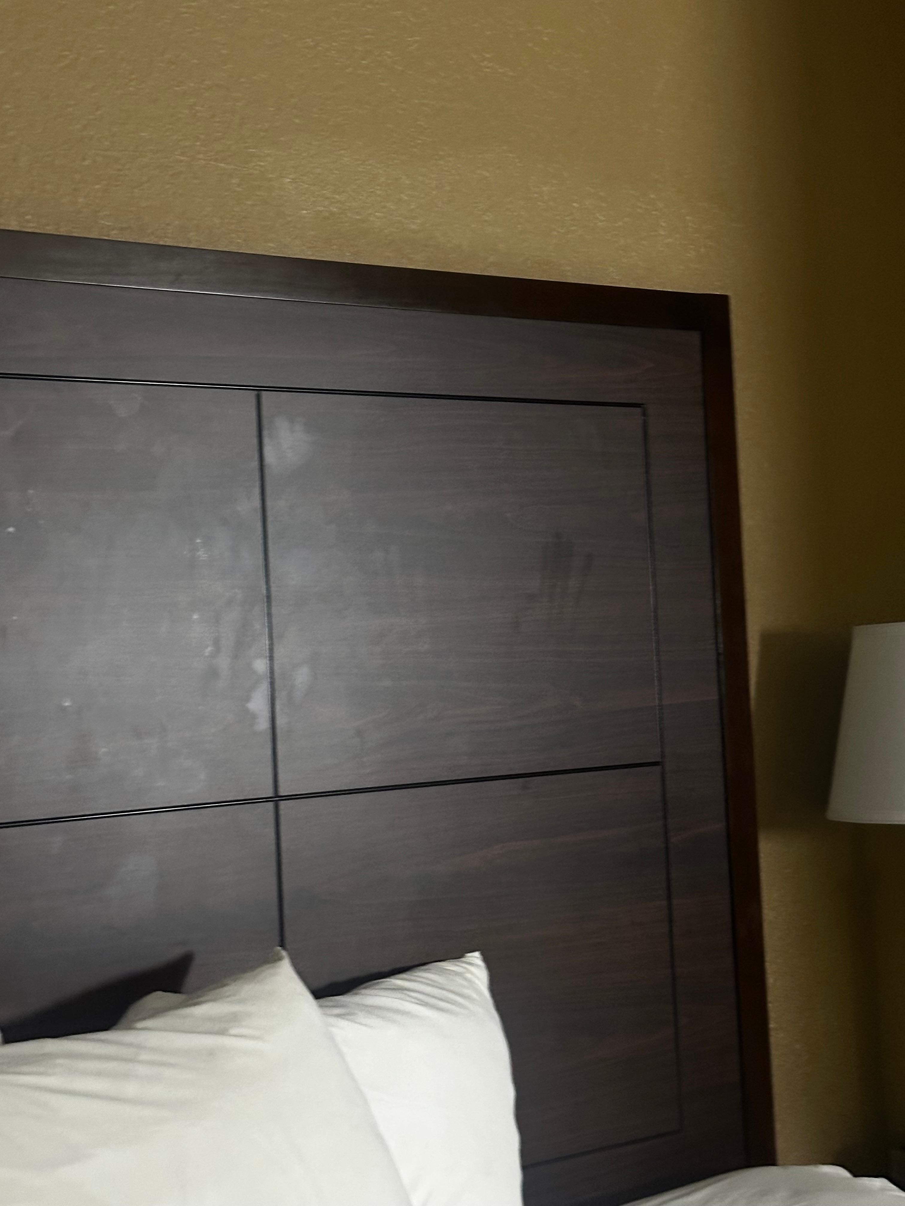 Bed had hand marks on it, such a disgusting room. Floor was dirty. Bathroom was filthy 
