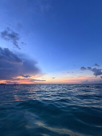 the night beach view is stunning