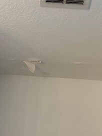 ceiling falling apart from previous water leak