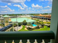 View of pool at parking garage
