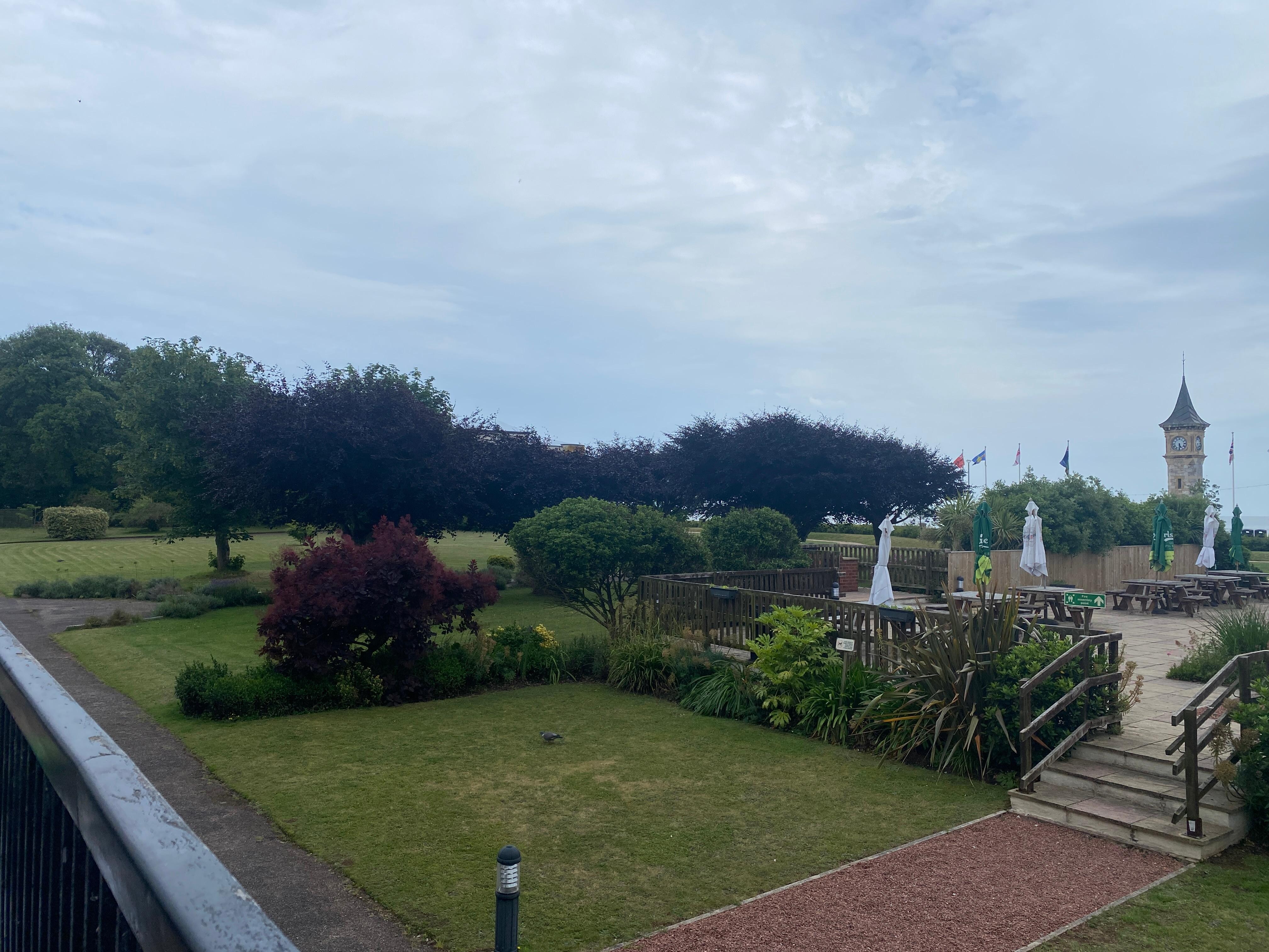 Garden view from the bar balcony 