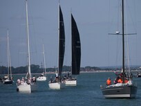 Racing yachts coming back to Cowes harbour