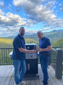 Grilling on the deck.