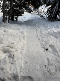 The walkway when we went was covered in thick snow. Wear shoe tracks/chains if you have them—super helpful!