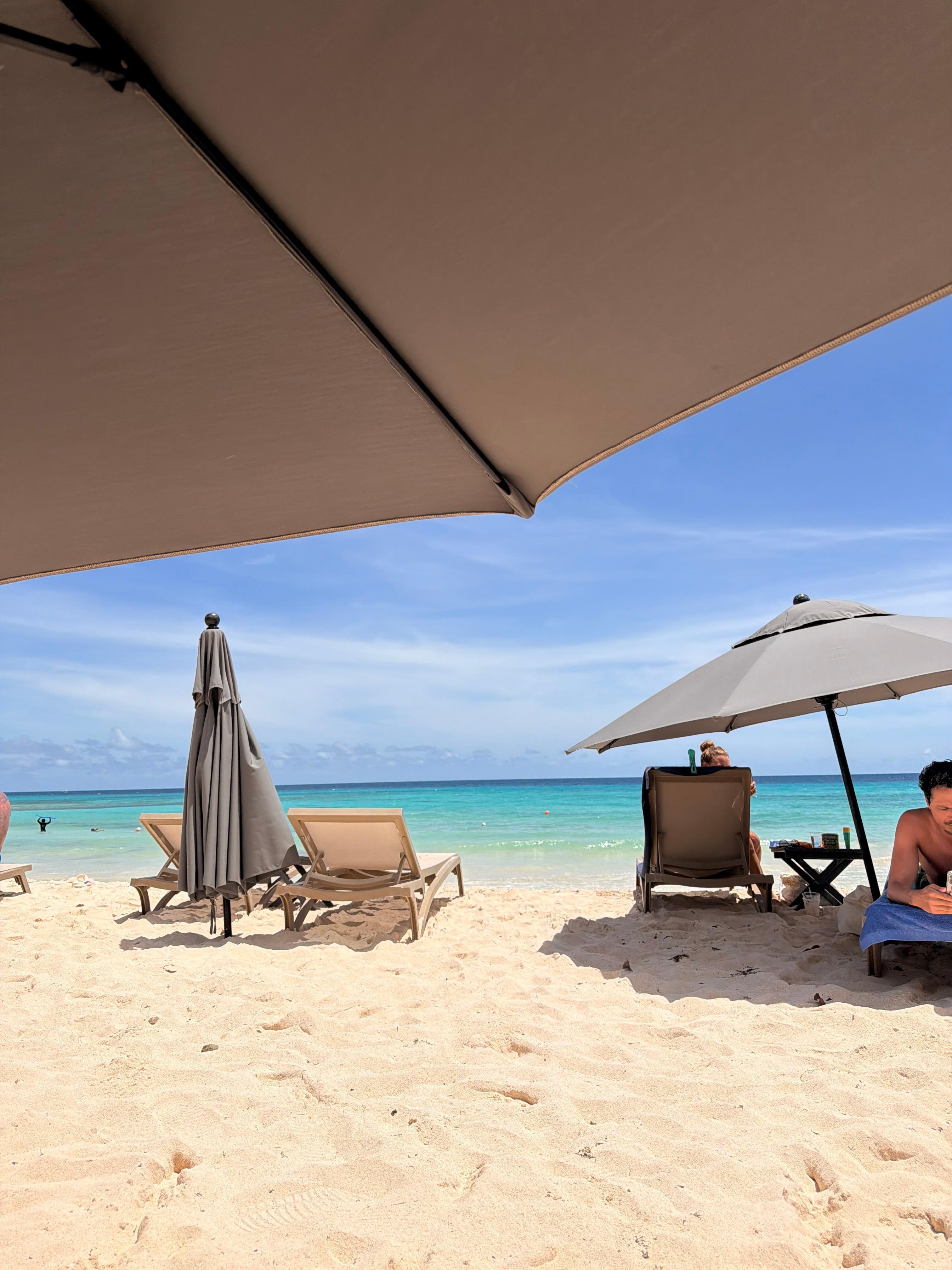 Steps from the hotel and to the water. Always chairs available! 