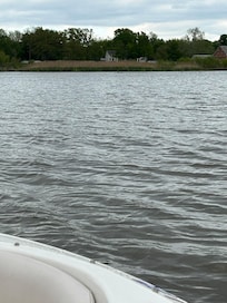 Looking at Historic Nauvoo from our boat they have a boat launch close to the house