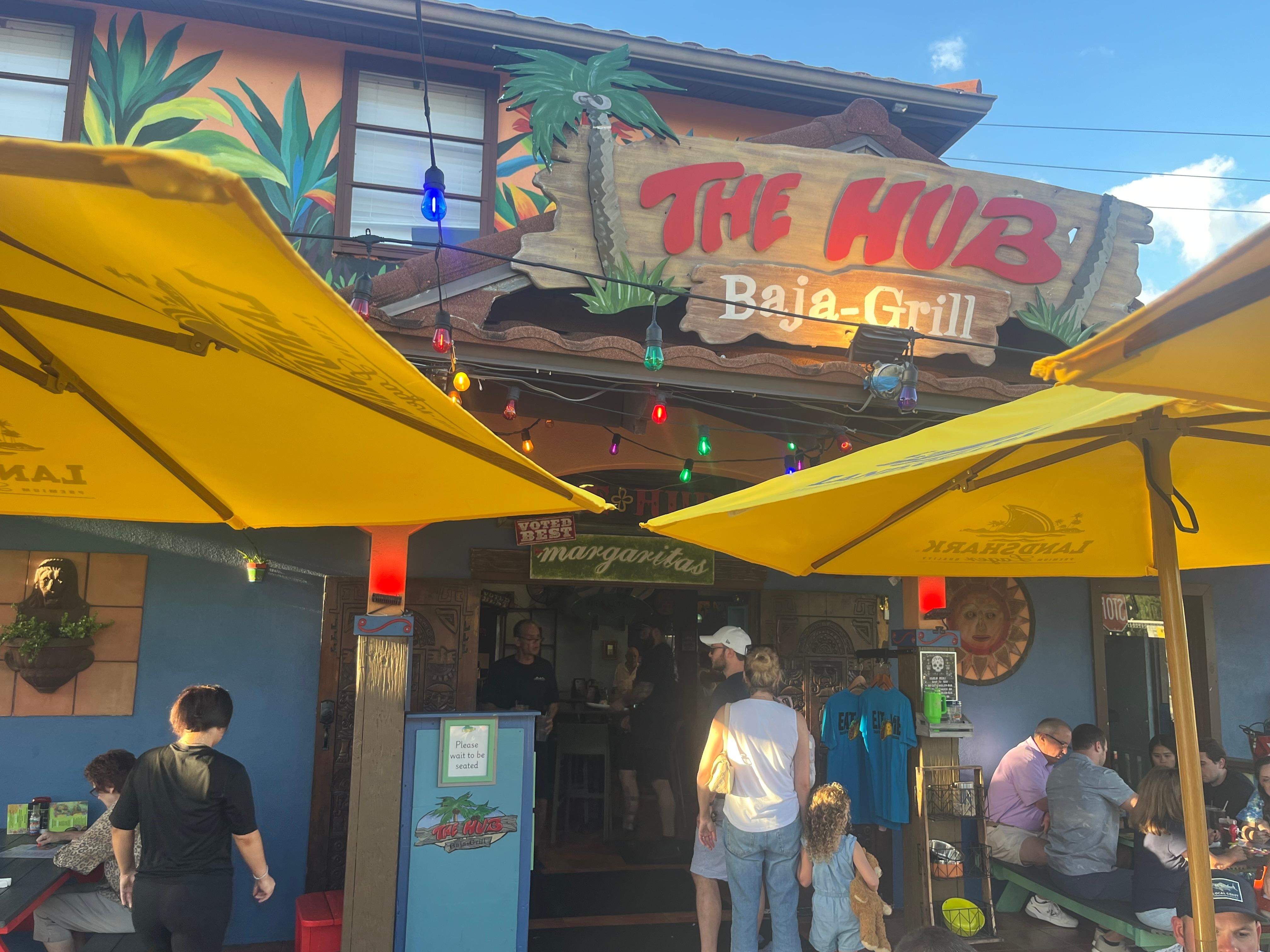 Night life in the village via golf cart