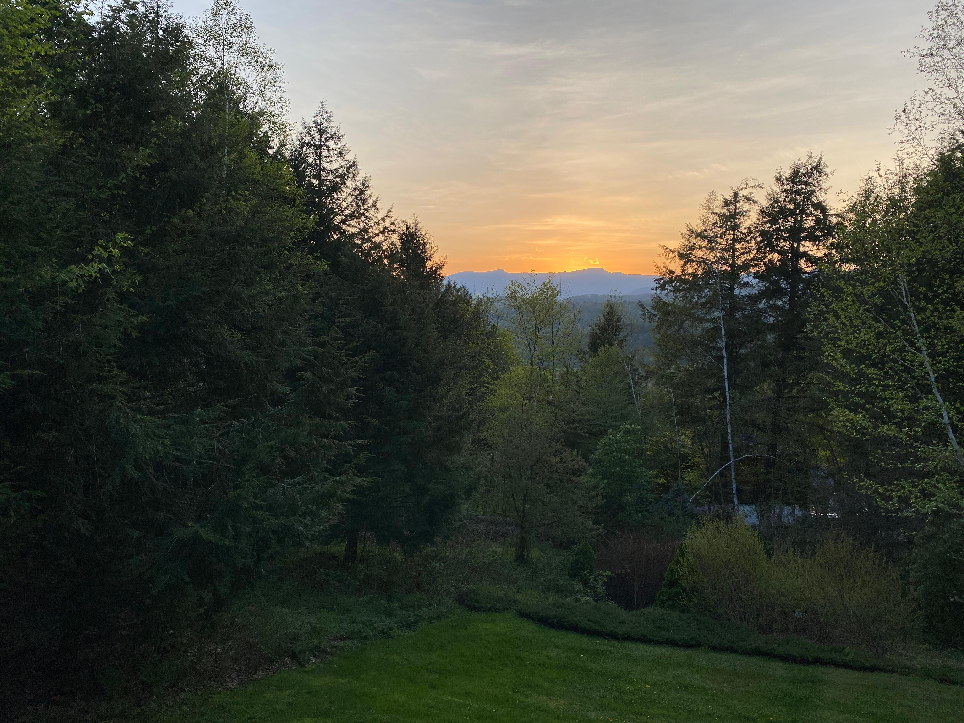 Sunset view from cabin